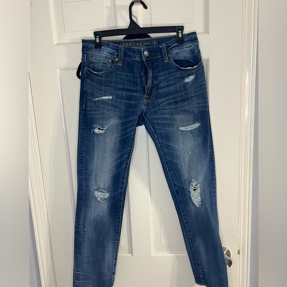 American Eagle Outfitters Dark Blue Denim with Extreme Flex 4